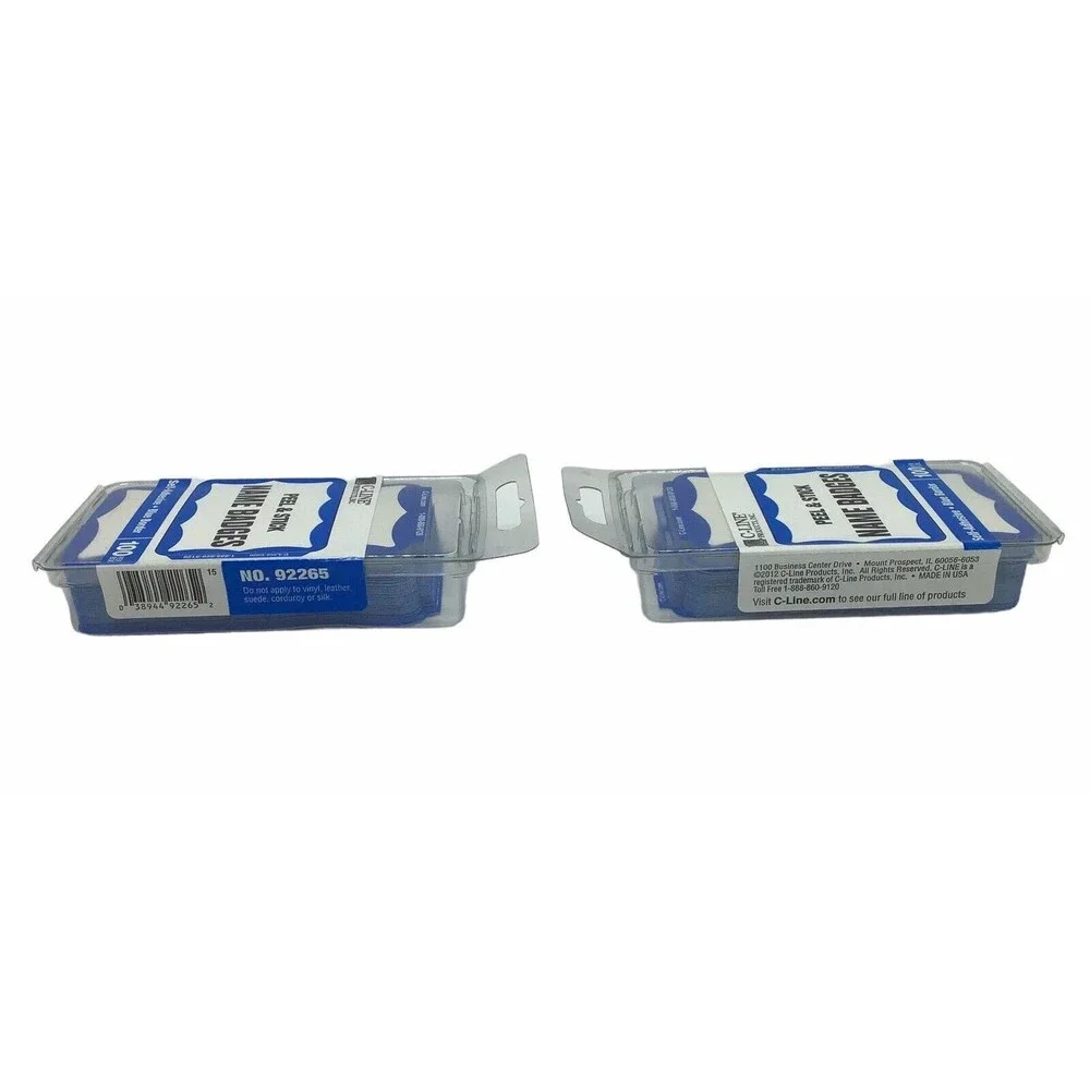 200 Blue Border Badges Name Tags Labels ID Stickers Peel And Stick Adhesive